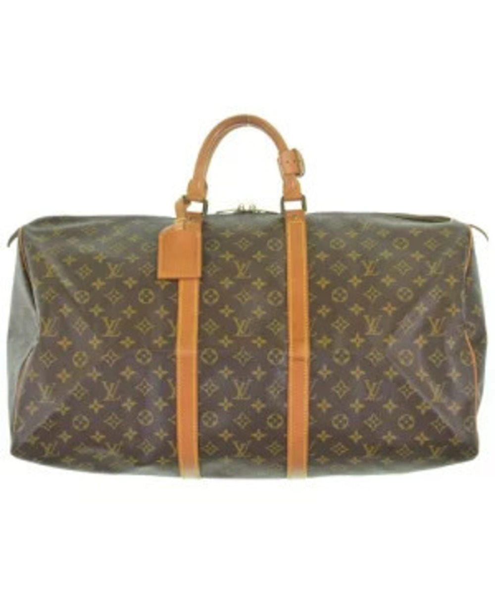 Louis Vuitton Keepall Monogram Canvas Duffle Travel Bag Tan Brown